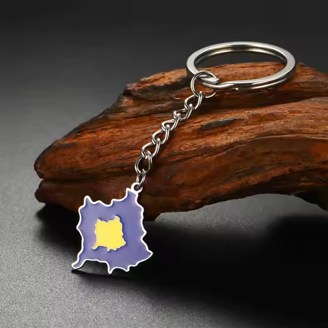 EUEAVAN Enamel Kosovo Map Keychain Stainless Steel Gold/Silver Color Charm Kosoves Key Ring Women Men Classic Jewelry Party Gift