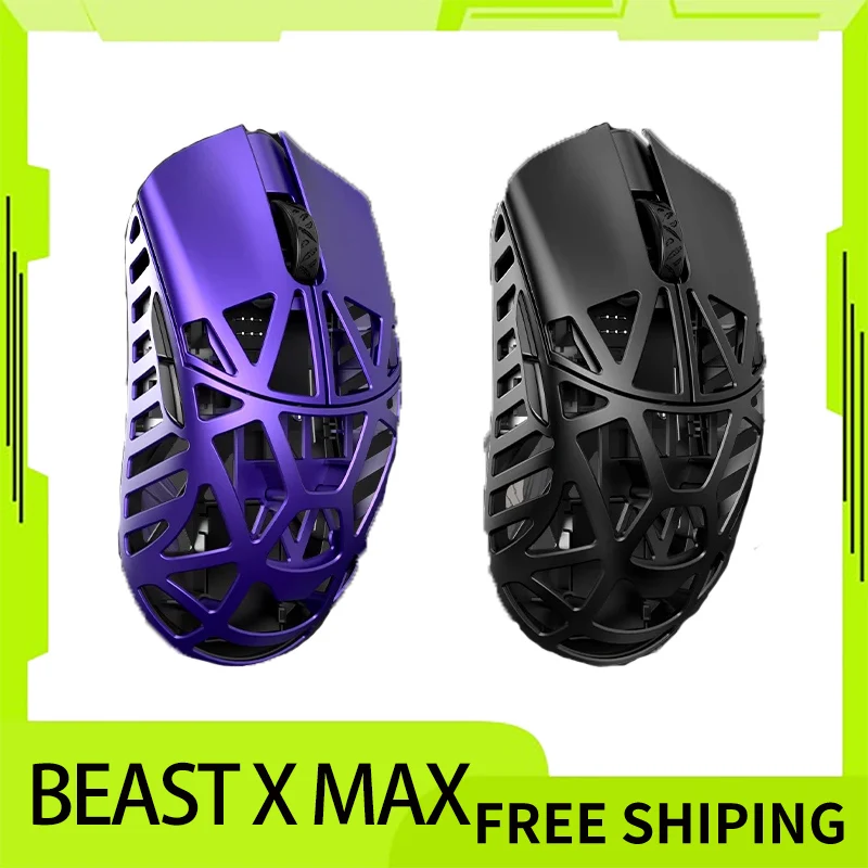 

Мышь Wanling Beast X Max, 8k, двойной режим Paw3395 Wlmouse, игровая мышь из магниевого сплава, легкие полые аксессуары для ПК, геймеров