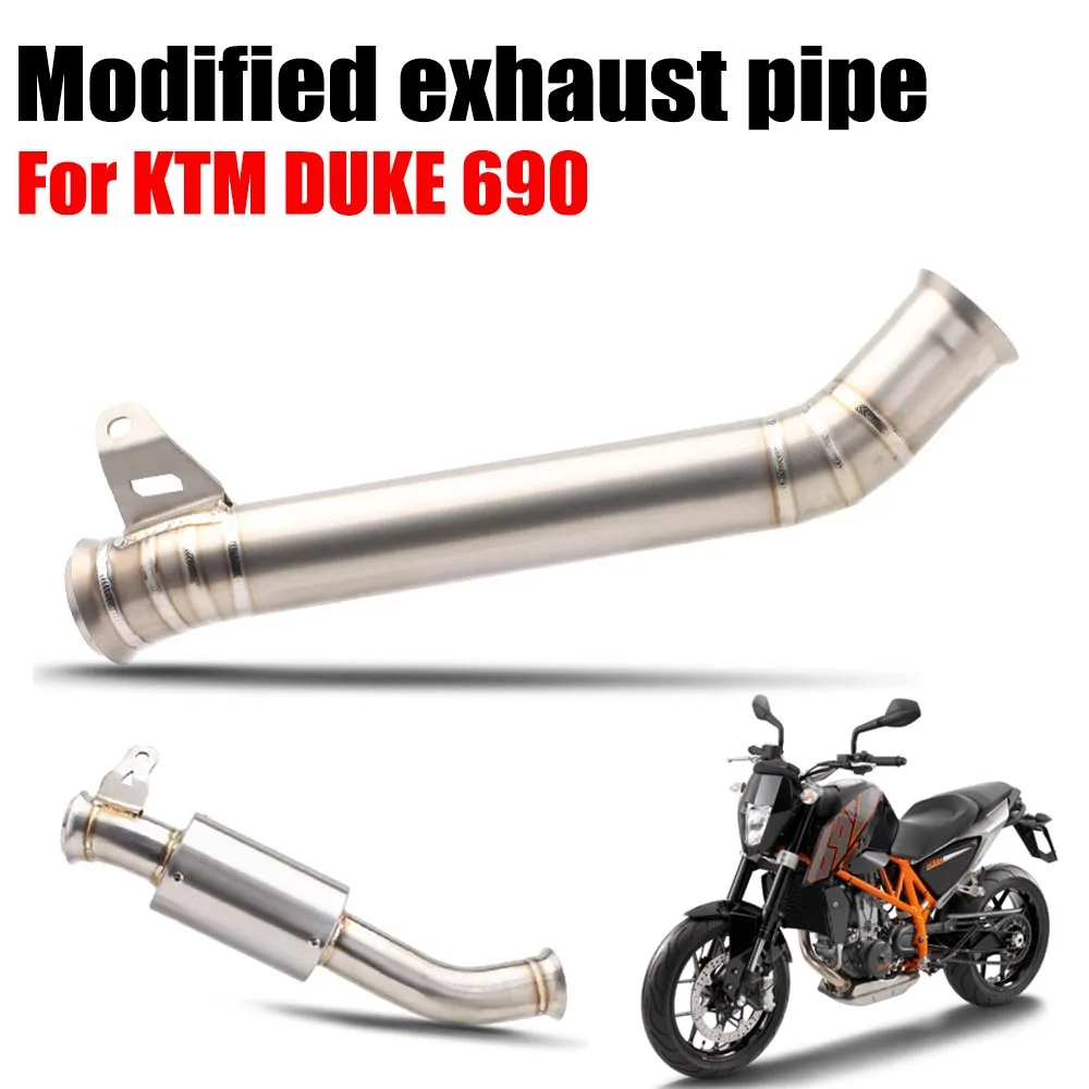 Motorcycle Exhaust Pipe Modification Suitable for KTM DUKE 690 Titanium Alloy / Stainless Steel Exhaust Pipe Mid-section
