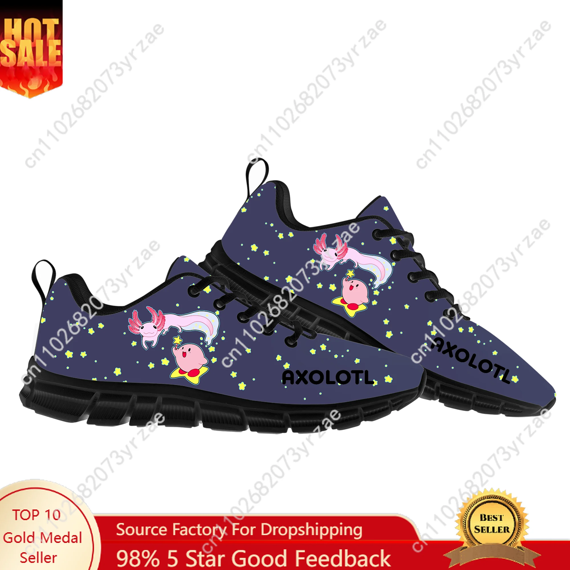 

Axolotl Lace Mesh Shoes Flat Sneaker Mens Womens Sports Shoe High Quality Personalized Fashion Sports Sneakers Customize Footwe