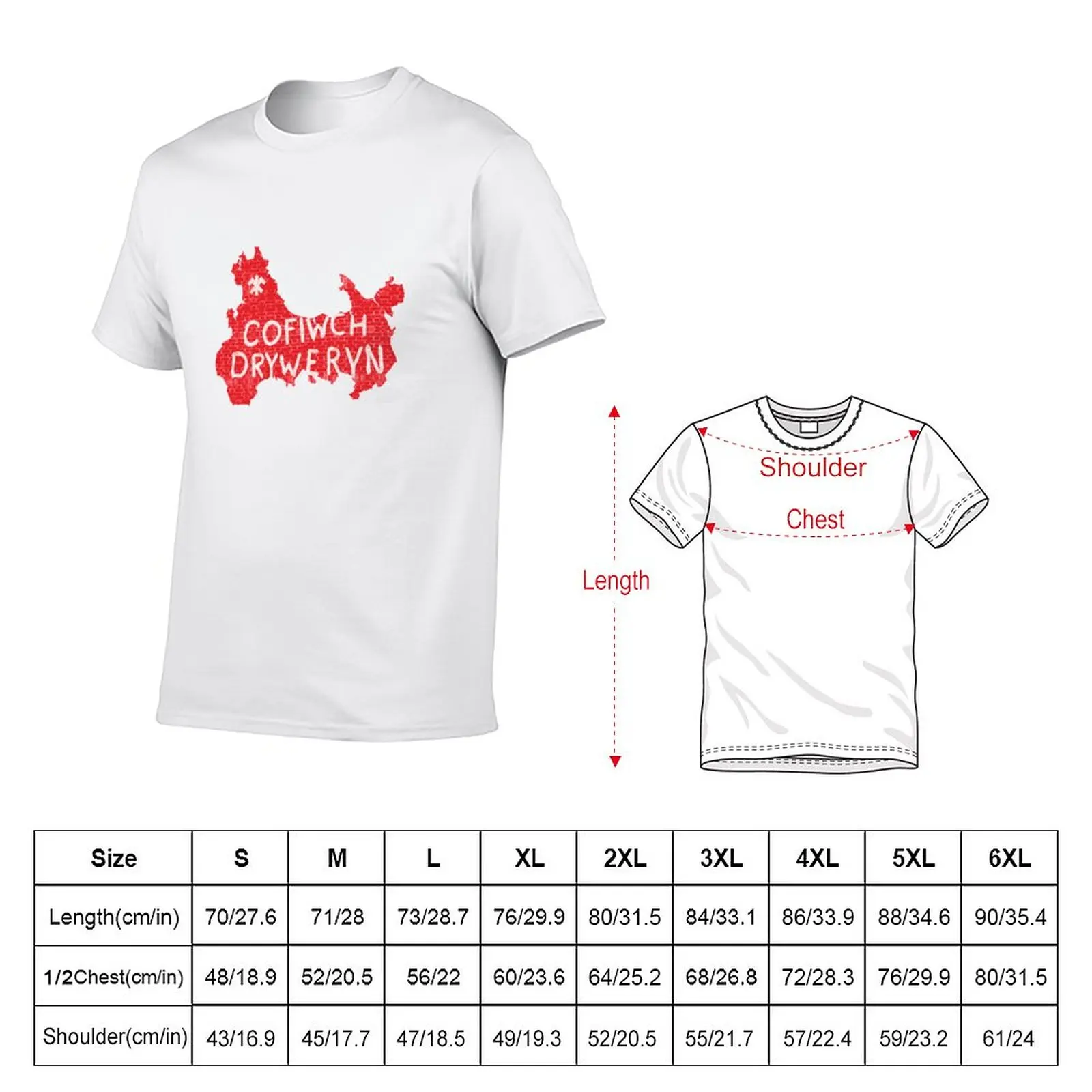 New Cofiwch Dryweryn with map T-Shirt oversized t shirts vintage t shirt fruit of the loom mens t shirts