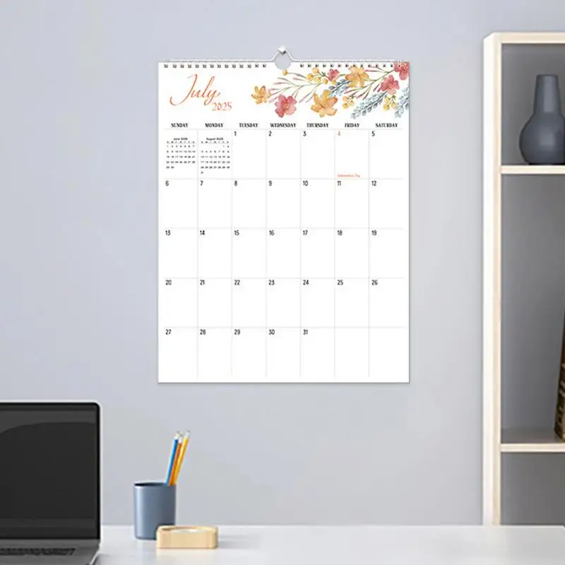 تقويم الحائط الشهري 2025-2026 14X11 في أجندة مكتبية /رزنامة مكتبية يناير 2025 إلى يونيو 2026 مخطط ربط الورق السميك مع