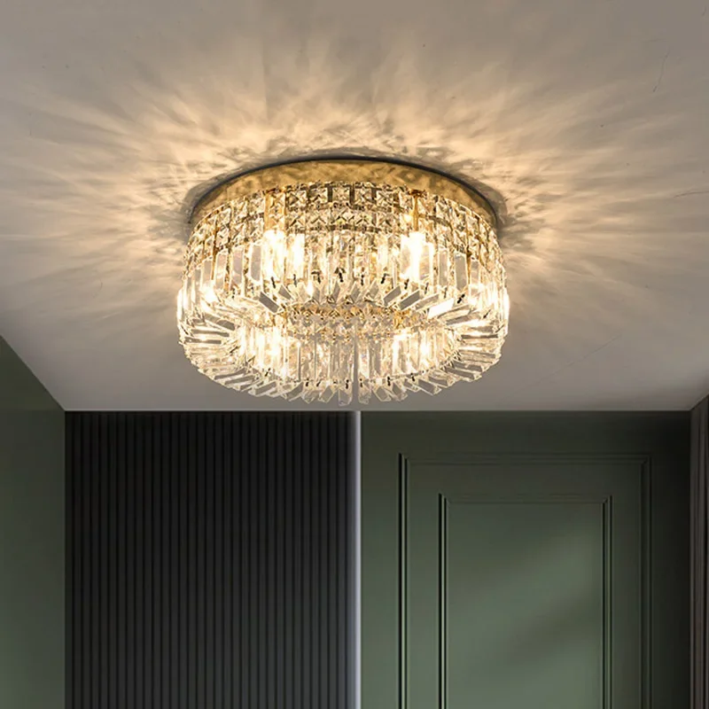 

Luxury Modern Minimalist Crystal Glass Round Ceiling Chandelier For Home Living Room Bedroom Study Led Indoor Lighting Decor