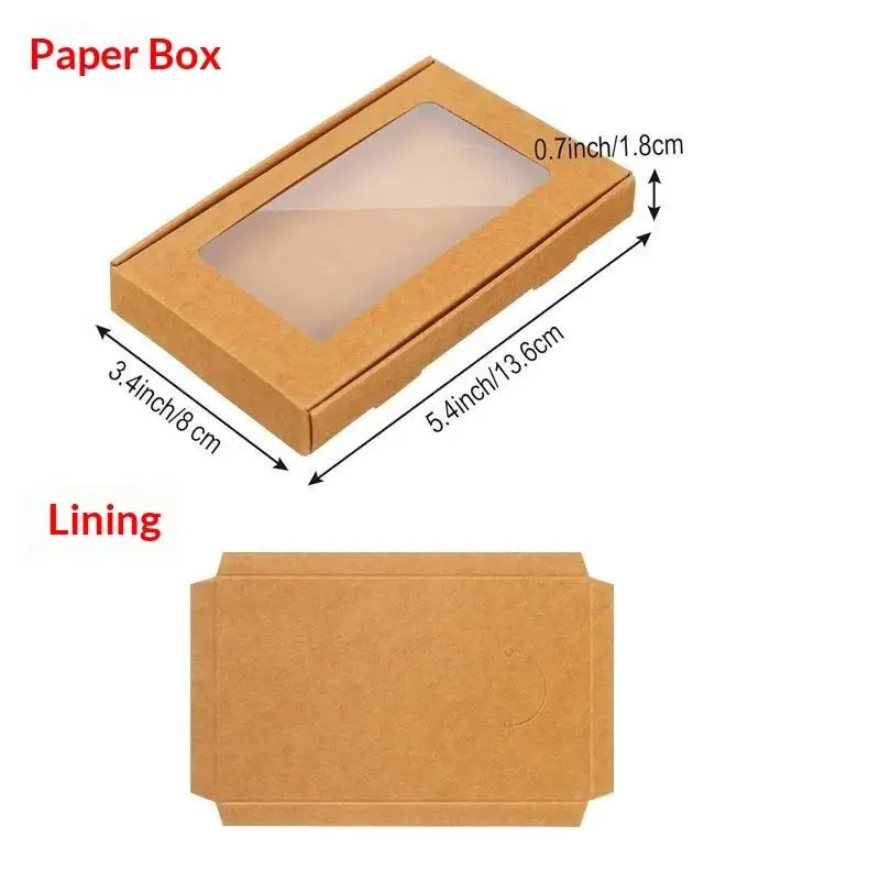 10 Stück Schmuckschachteln aus Kraftpapier mit Sichtfenster, elegantes Design, Geschenkverpackung für Valentinstag, Weihnachten, Schmuckgeschenke – Detail 4