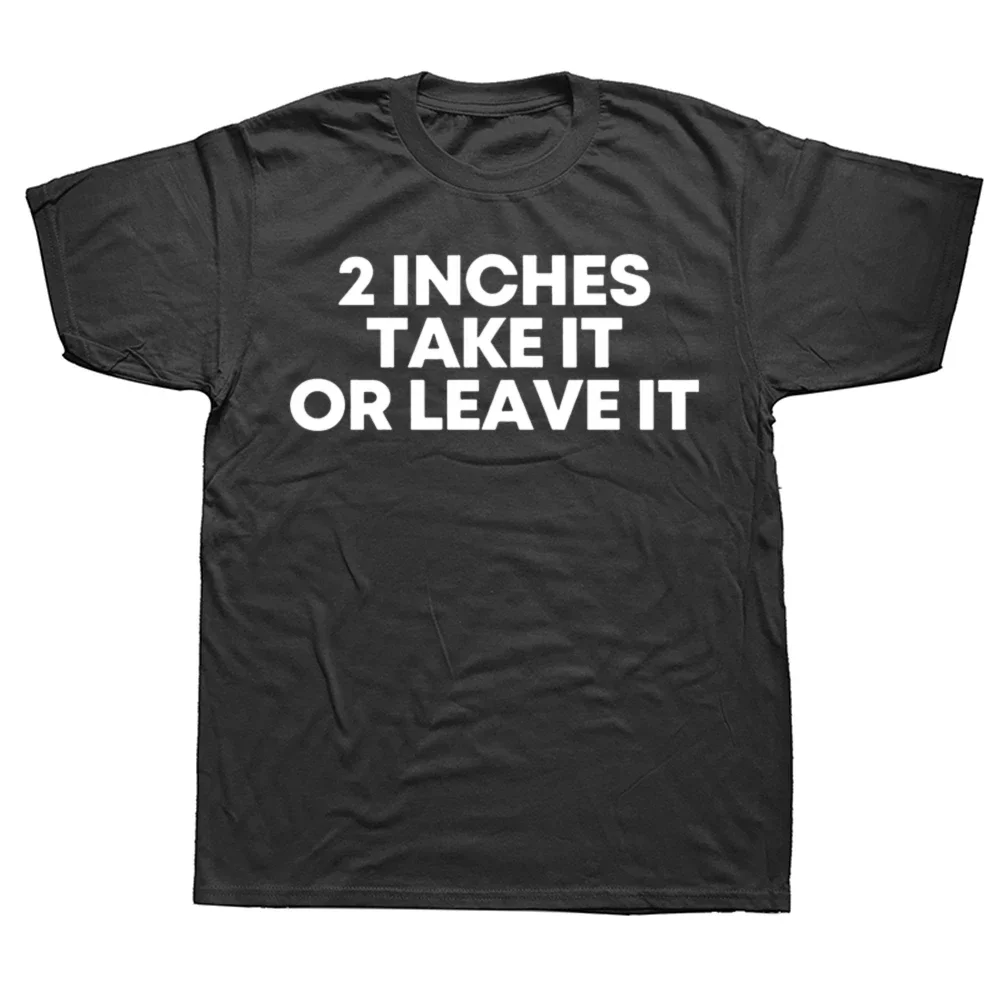 2 Inches Take It or Leave Funny Meme Graphic T-shirt Vintage Washed Sarcastic Harajuku Unisex Oversized Short Sleeve Tee Tops