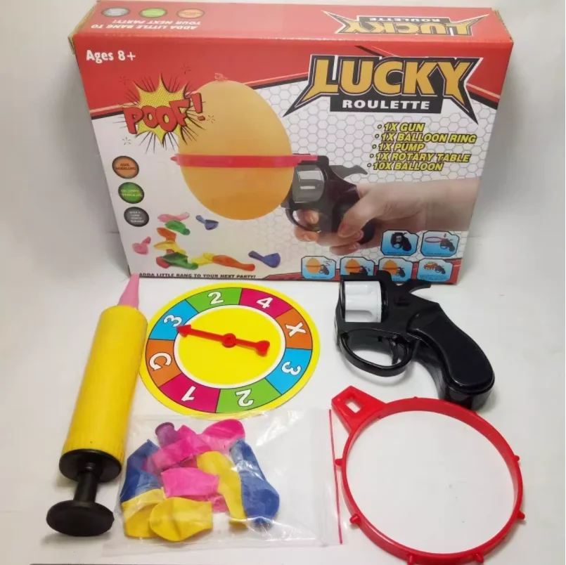 

[New] Russian Roulette Model Balloon Gun Lucky Roulette Game thrilling Board Game Family parent-child interactive Toy kids gift
