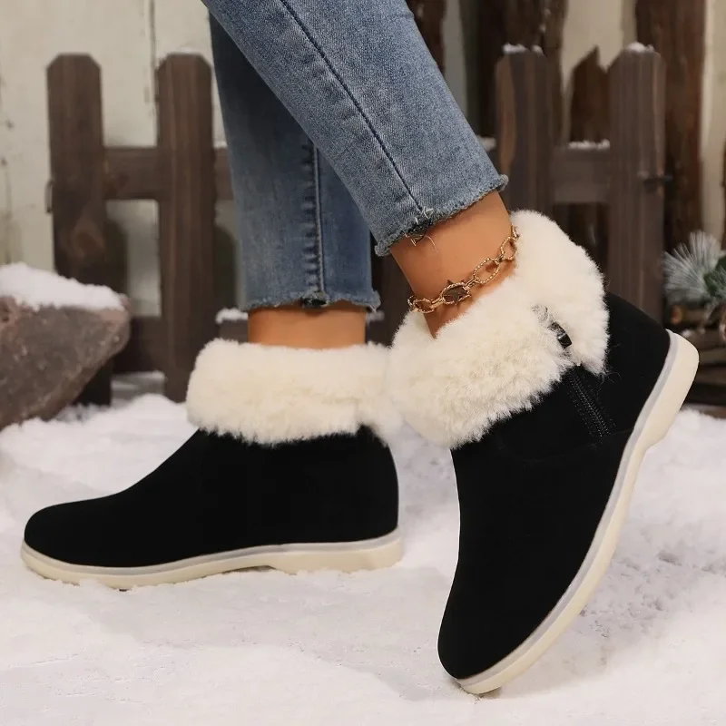 Winter Women\'s Plus Cotton Shoes Fashion Zipper Keep Warm Platform Shoes for Women Snow Boots Outdoor Casual Women\'s Ankle Boots