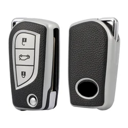 Car TPU Leather Key Case Cover Shell Bag Key Chain For Toyota Auris Avensis Aygo Corolla Camry RAV4 Verso Scion Yaris Protector