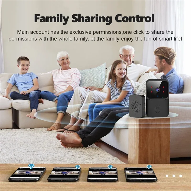 Wi-Fi дверной звонок для дома Tuya Wi-Fi беспроводной дверной звонок постоянного тока переменного тока камера с питанием от батареи с камерой дверного звонка Alexa Google (B) Durable-BT