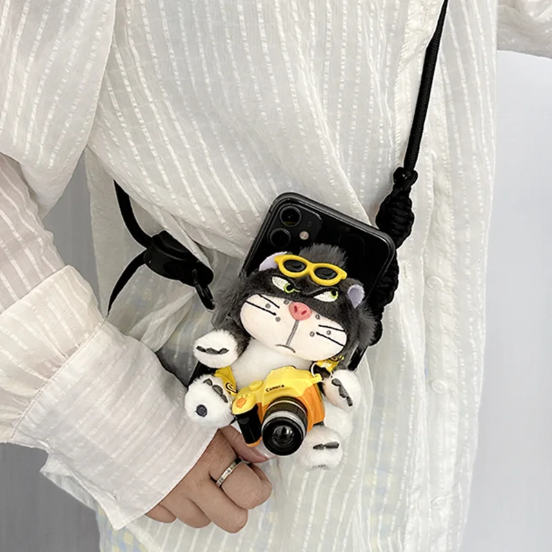 Lucifer Cat Plushie Mobile Phone Hanging Ornament / Charm Stuffed Toy - Valentine's Day Souvenir & Birthday Gift view 3