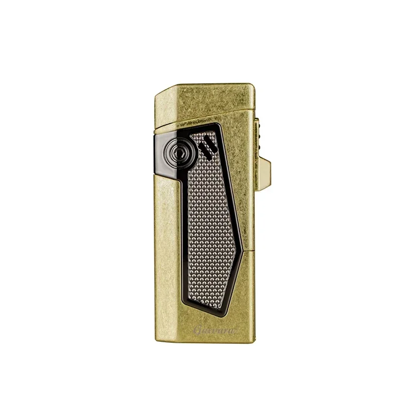 GUEVARA Windproof Cigar Lighter 4 Jet Flame with Puncher Holder Needle Portable Multifunction Refillable Smoking Accessories