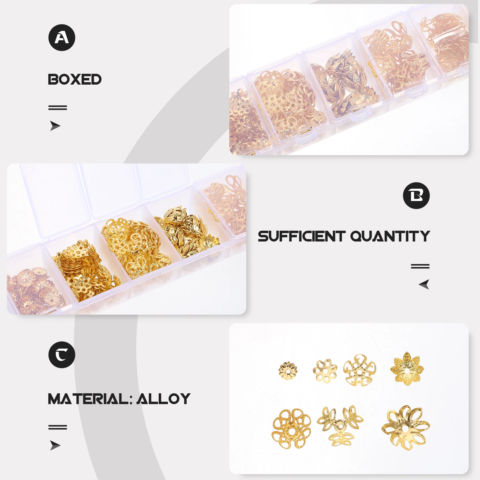 

1 Flower Necklace Accessories Bead Caps Alloy Spacer Beads For Diy Jewelry Making Necklace Bracelet Accessories