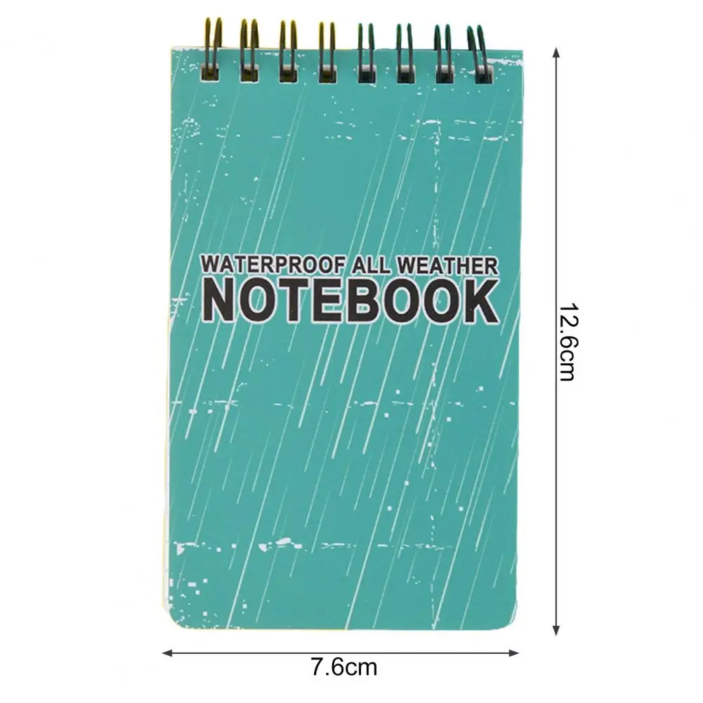 Waterproof Notebook Portable Writing Notepad Durable Compact Coil Design Notebook for School Home Outdoor