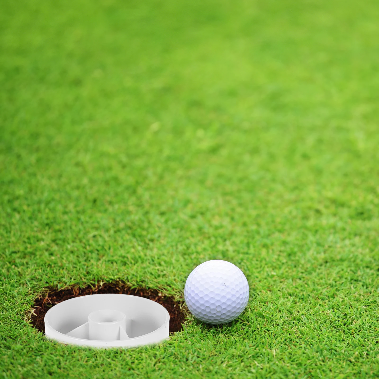 2 Pcs White Plastic Golf Hole Cup 10 5x10 5x10 cm Putting Practice Flag Support Durable Premium Material Golf Supplies Training