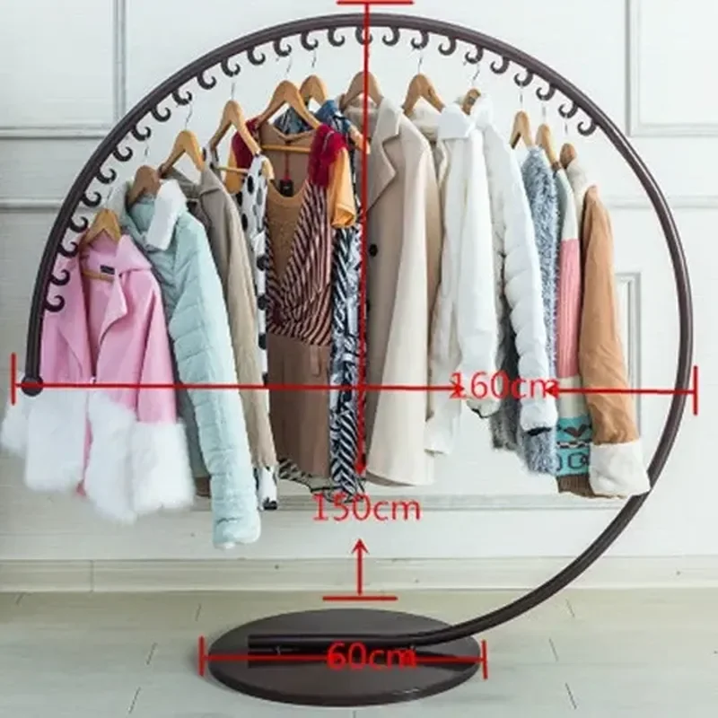 Creative Gold Clothes Display Hanger Coat Rack Wardrobe Clothing Drying Racks Floor Modern Standing Clothes Hanger Coat Shelf