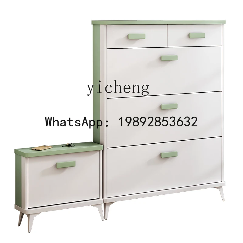 ABC ultra-thin tipping bucket shoe cabinet, integrated entrance cabinet, shoe rack against the wall