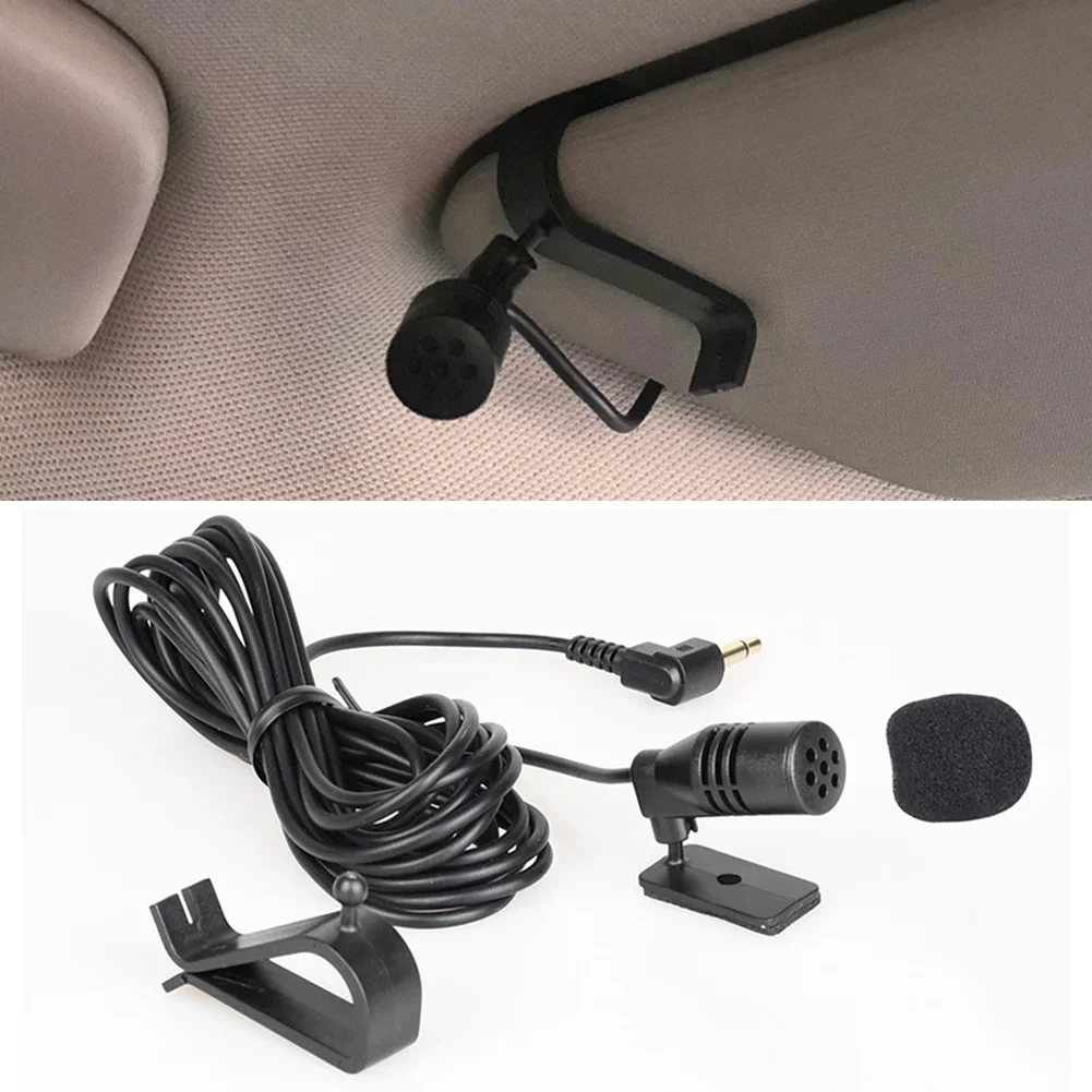 Micrófono de Audio para coche, conector Jack con Clip de 3,5mm, micrófono estéreo Mini micrófono externo con cable para Auto DVD Radio, profesionales de 3m de largo