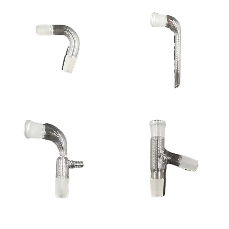 Vacuum receiving tube, glass tail connection, frosted mouth, distillation head, bent connection, horn bend, elbow, 24#