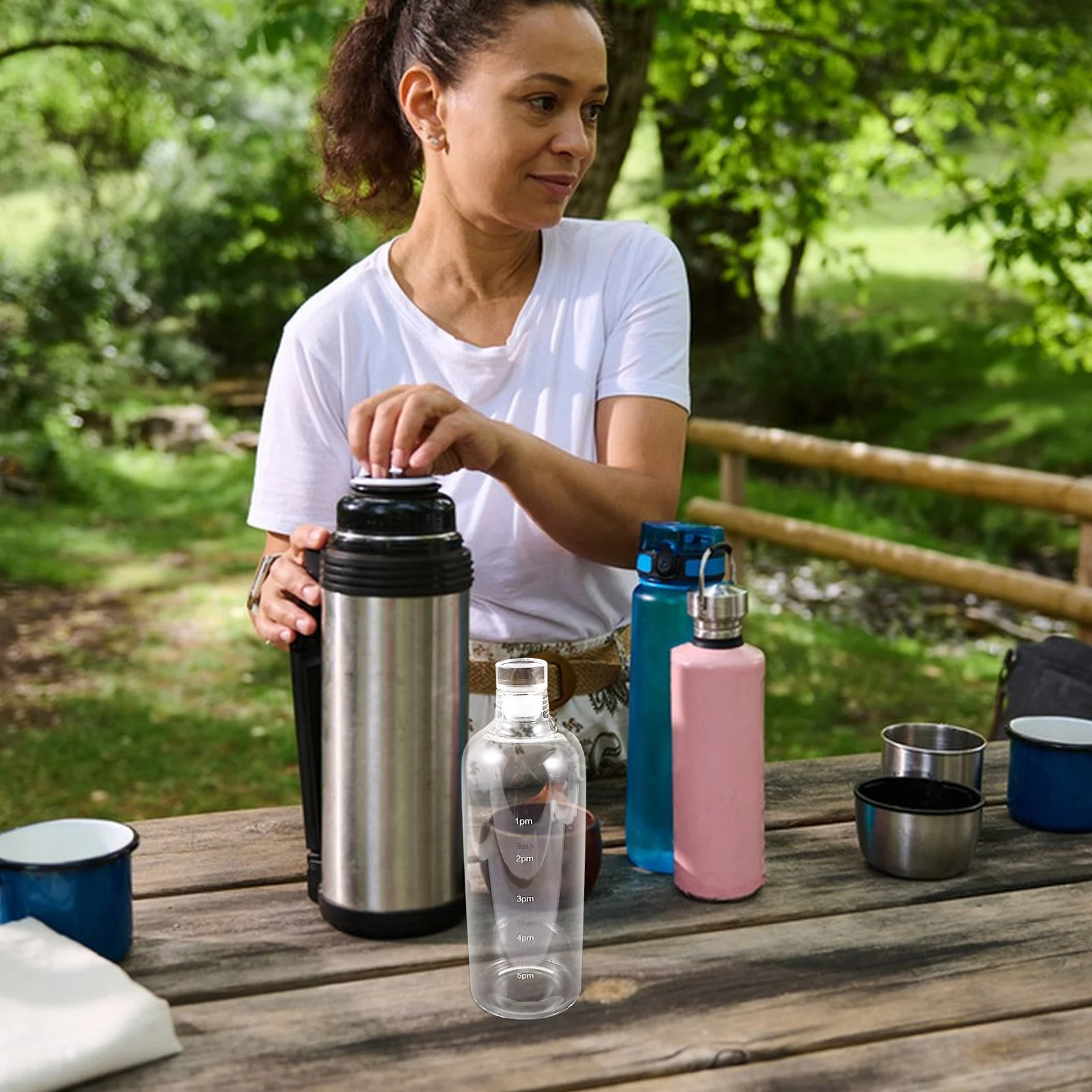 

1000Ml Glass Drinking Bottle with Time Markers Clear Reusable Water Jug for Sports Gym Outdoor Activities Cold Hot Beverages