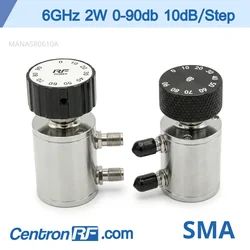 RF-POWER 6ghz 2w 0-90db sma 10db/passo atenuador variável rotativo frete grátis