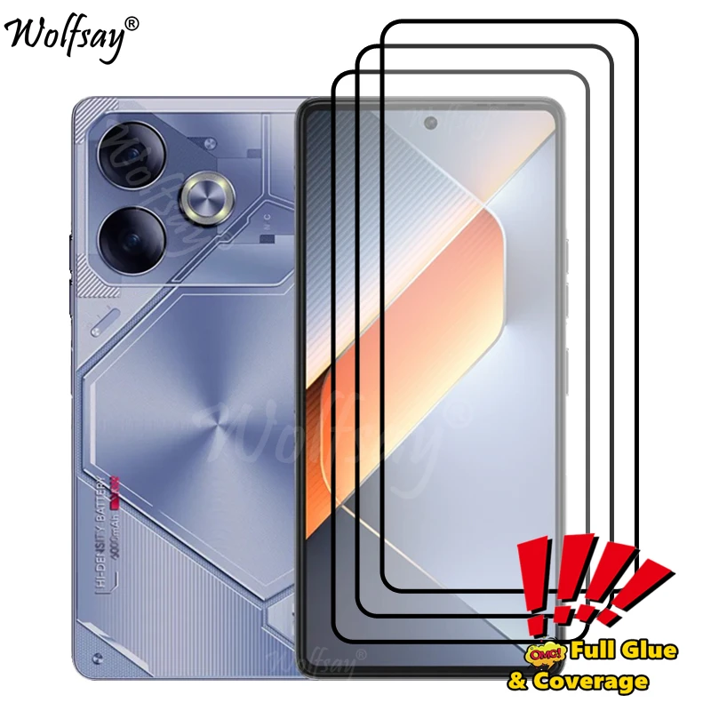 Full Cover Glue Screen Protector For Tecno Pova 6 Tempered Glass For Tecno Pova 6 Pova6 Glass For Tecno Pova 6 Glass 6.78 inch