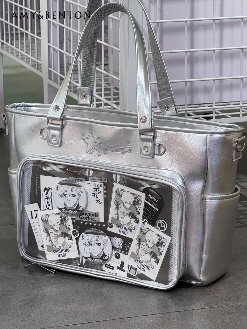 

Japanese Style Anime Girl Itabags Transparent Large Capacity PU Shoulder Bag Crossbody Bag Female College Style Sweet Tote Bag