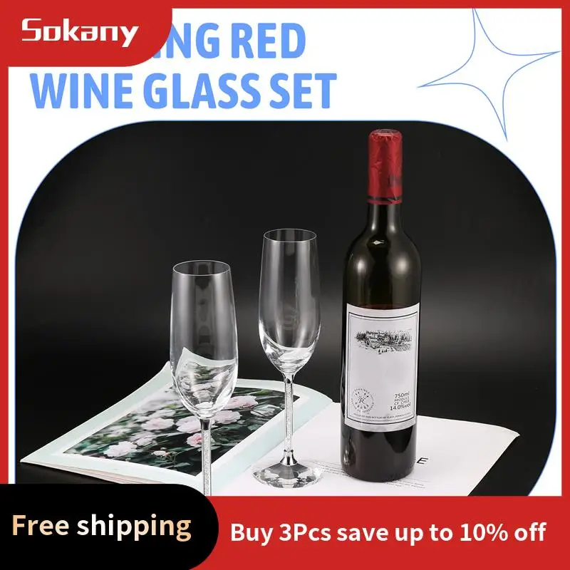 A59E-2Pc Wedding Glasses Personalized Champagne Flutes Crystalline Party Gift Toasting Glass Goblet