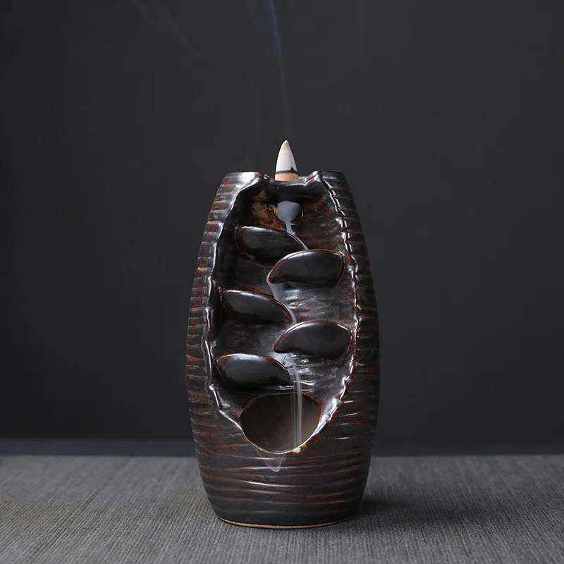 Amazon ceramic reverse incense burner cross-border waterfall reflux incense burner creative fragrance home decor ornaments manuf