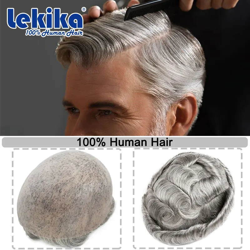 

Knotless Skin Toupee Hair Men 0.1-0.12 Full Skin Man Wig More Durable Male Hair 100% Human Hair System Unit Capillary Prosthesis