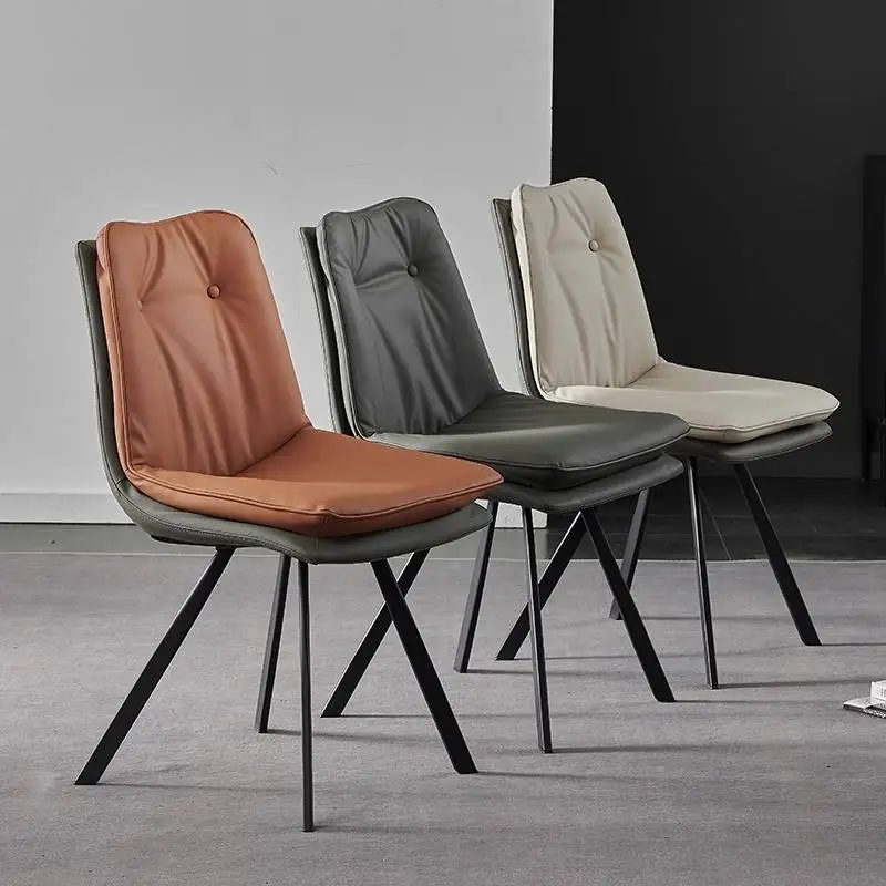 #Metal Designer Dining Chairs Backrest Classic Modern Nordic Accent Sofa Camping Events Pliable Sillas Para Comedor Furniture