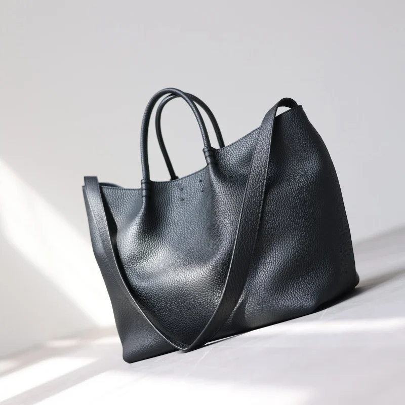 Women Soft And Thick Genuine Leather Tote Luxury Large Capacity Single Shoulder Bags Suitable For Working And Daily Handbag