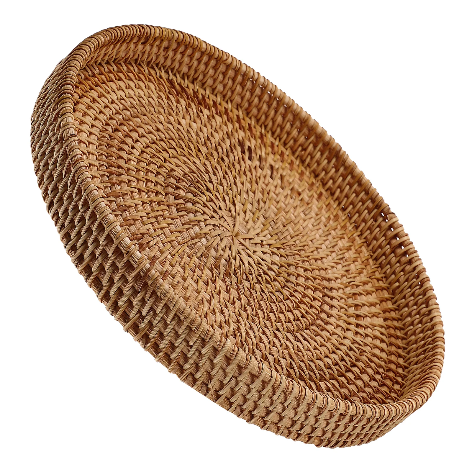 

Rattan Storage Basket Thickened Multi-Function Serving Tray For Fruits Desserts Sushi Snacks Household Party Use Desktop