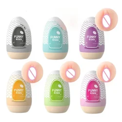 Mini Cups Masturbator Egg Portable Stimulator Penis Massager Soft Rubber Adult Sex Toys for Men Realistic Vagina Pocket Pussy