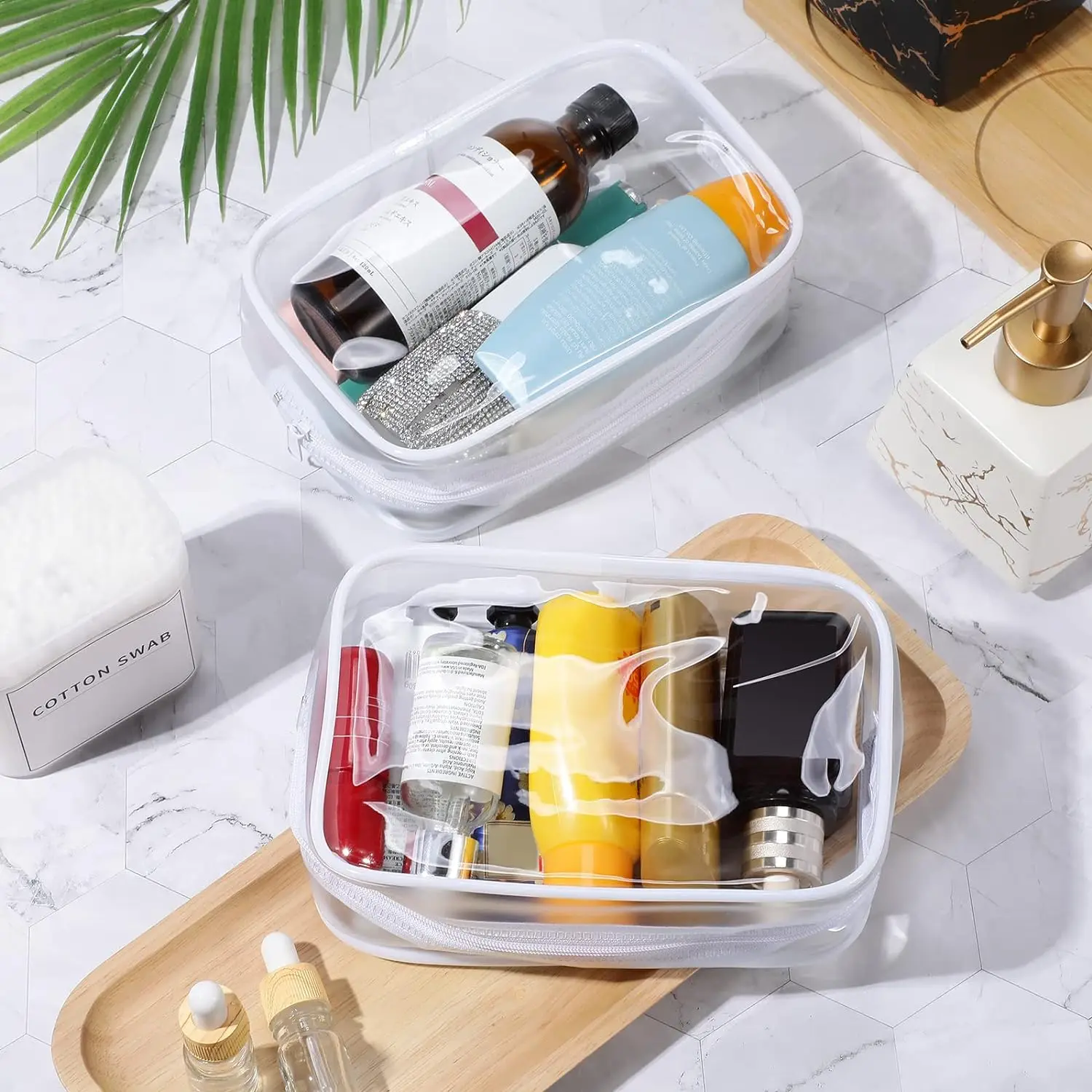 Transparent PVC Storage Travel Organizer Clear Makeup Bag Beautician Cosmetic Bag Beauty Case Toiletry Bag Wash Bags Wholesale