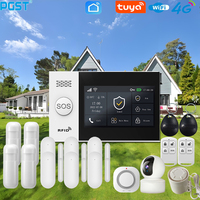 PGST PG-107 4G Tuya Smart Home Alarm, WIFI，Large screen with Alexa and Google compatible motion detector sensors and anti-theft