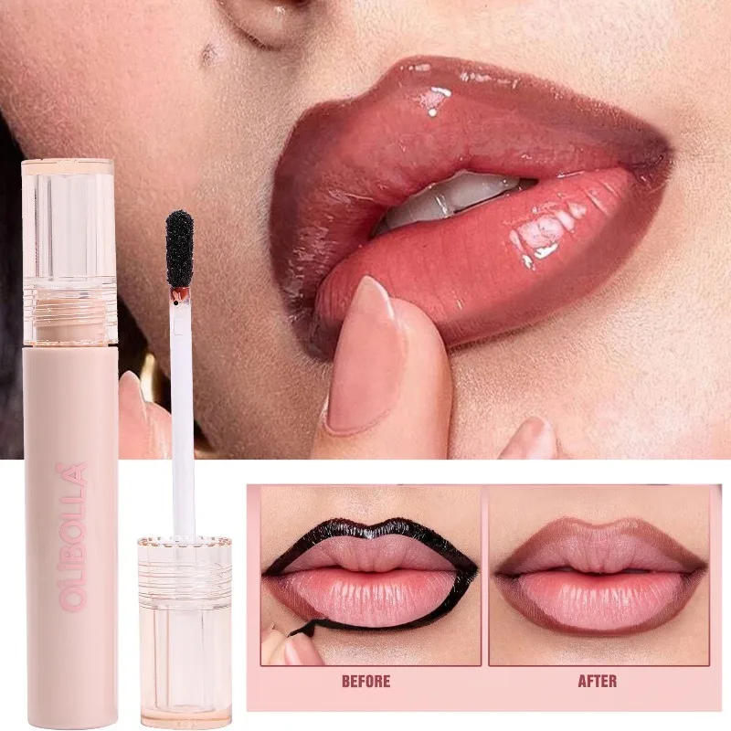 Abziehbarer Lippenstift: Langanhaltender, wasserfester, pink-roter Lippenkontur-Tint, transferfest, nicht abfärbend, für volle Lippen – Lipgloss-Make-up