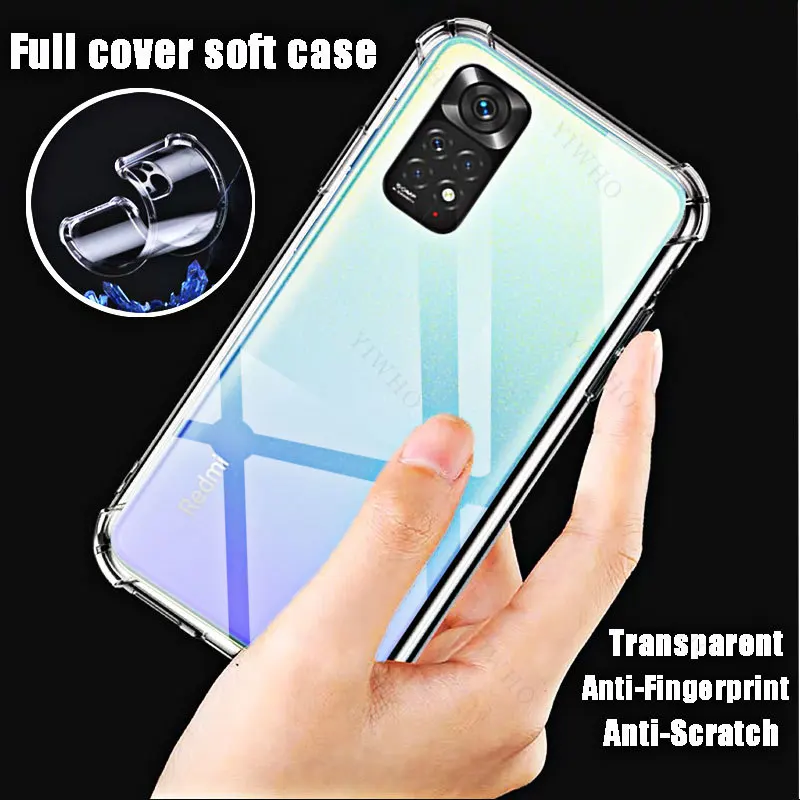 Clear Soft Silicone Shockproof Case for Xiaomi Redmi Note 11 Anti-Scratch HD Cover Shell for Xiaomi Redmi Note11 6.43\