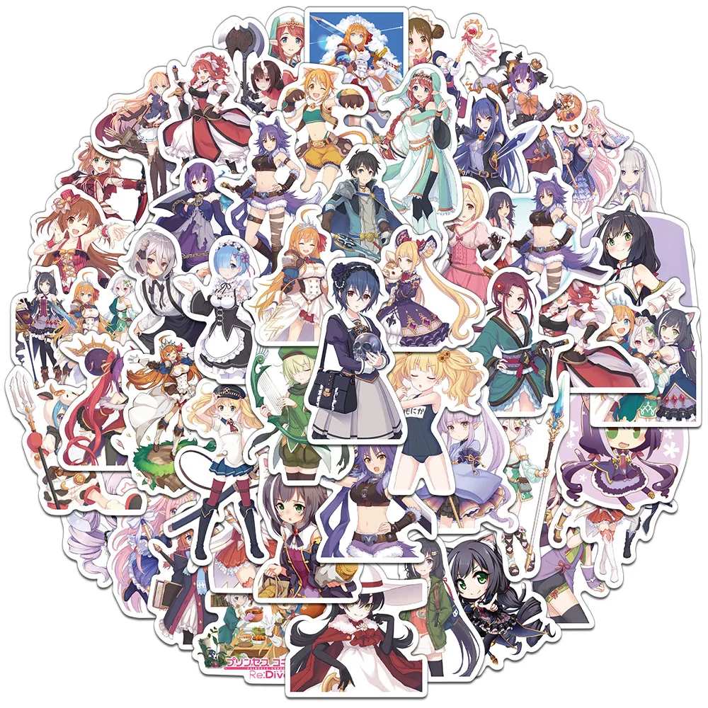 50PCS Creative Anime Cute Cartoon Decoration DIY Phone Case Water Cup Notebook Personalized Waterproof Stickers