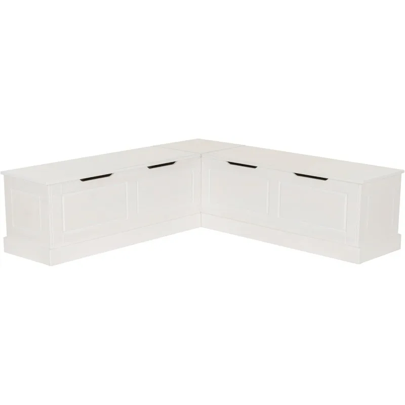

Harris White Solid Pine Backless Nook with Interior Storage