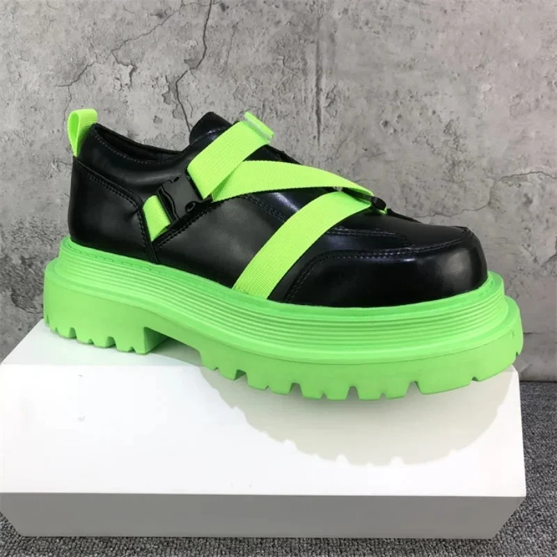 

Height Increased 6cm Men Derby Shoes Genuin Leather Casual Male Thick Soled Sneakers White British Fashion Men Flats