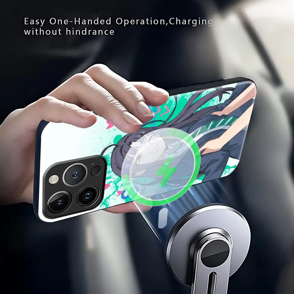 حافظة لهاتف آيفون 17 16 e 15 14 13 12 11 X XR XS Plus Mini Pro Max حافظة مغناطيسية زجاجية من Awa Subaru 486