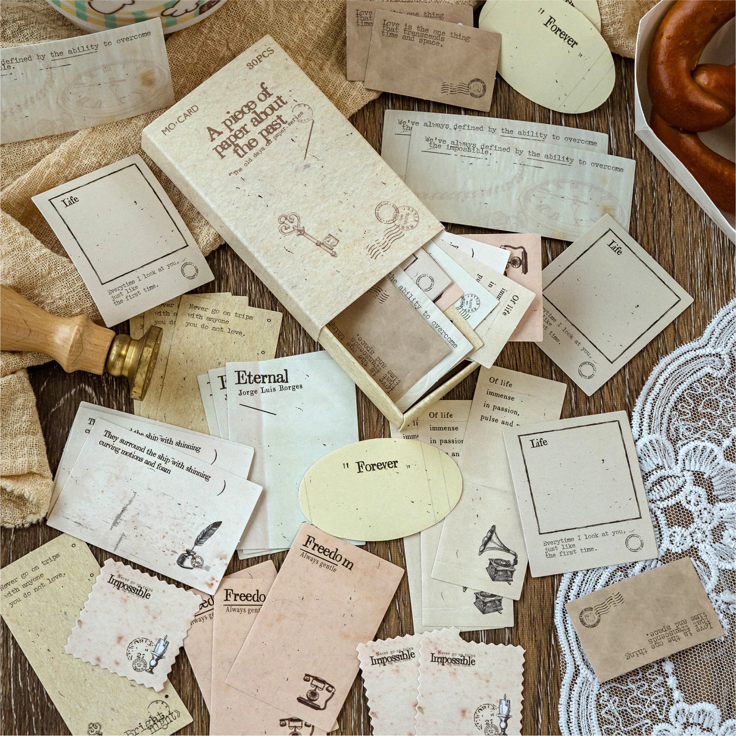 30 ورقة ملصقات مذكرة عتيقة مادة ورق الكرافت DIY بها بنفسك سكرابوكينغ غير المرغوب فيه مجلة لاصقة تزيين القرطاسية #6