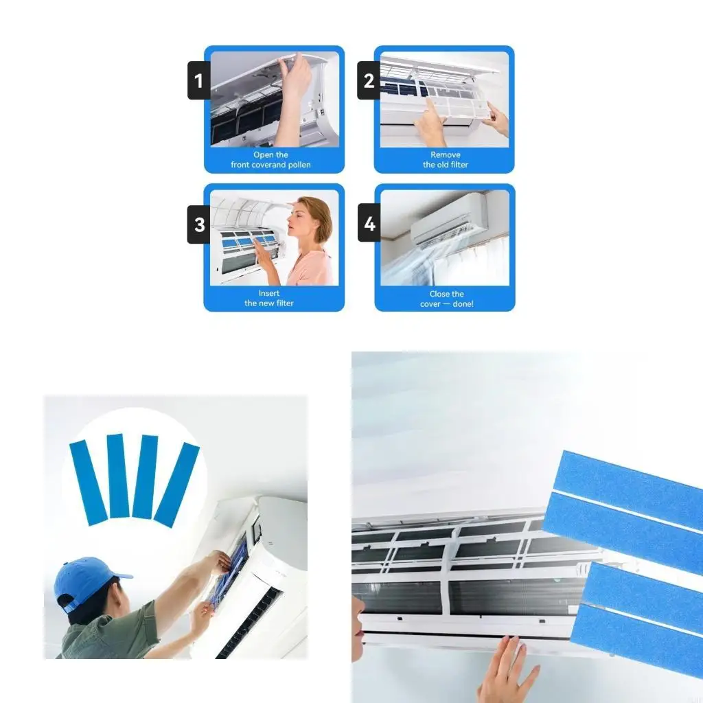 J1HF 4Pcs 2310FT-E Small Split Units Filter Electric Split Air Conditioner Filter