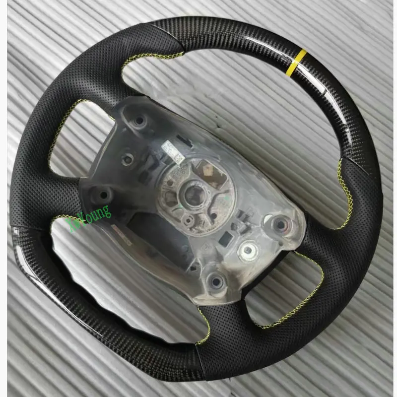 For Audi A6 C5 Customized 100% Real Carbon Fiber Leather Car Steering Wheel