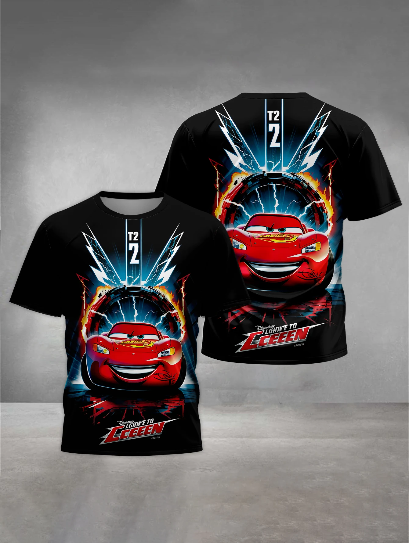 Lightning McQueen Print Baby Clothing 5 to 14 Years Male Outdoor Clothes for Children Boy Girl Child T-Shirt Top Shirts