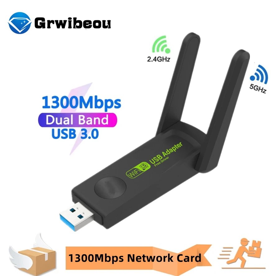 

USB 3,0 Wi-Fi адаптер 1300 Мбит/с для двухдиапазонного 2,4G/5 ГГц USB Wi-Fi сетевая карта беспроводной приемник-передатчик для настольного портативного ПК