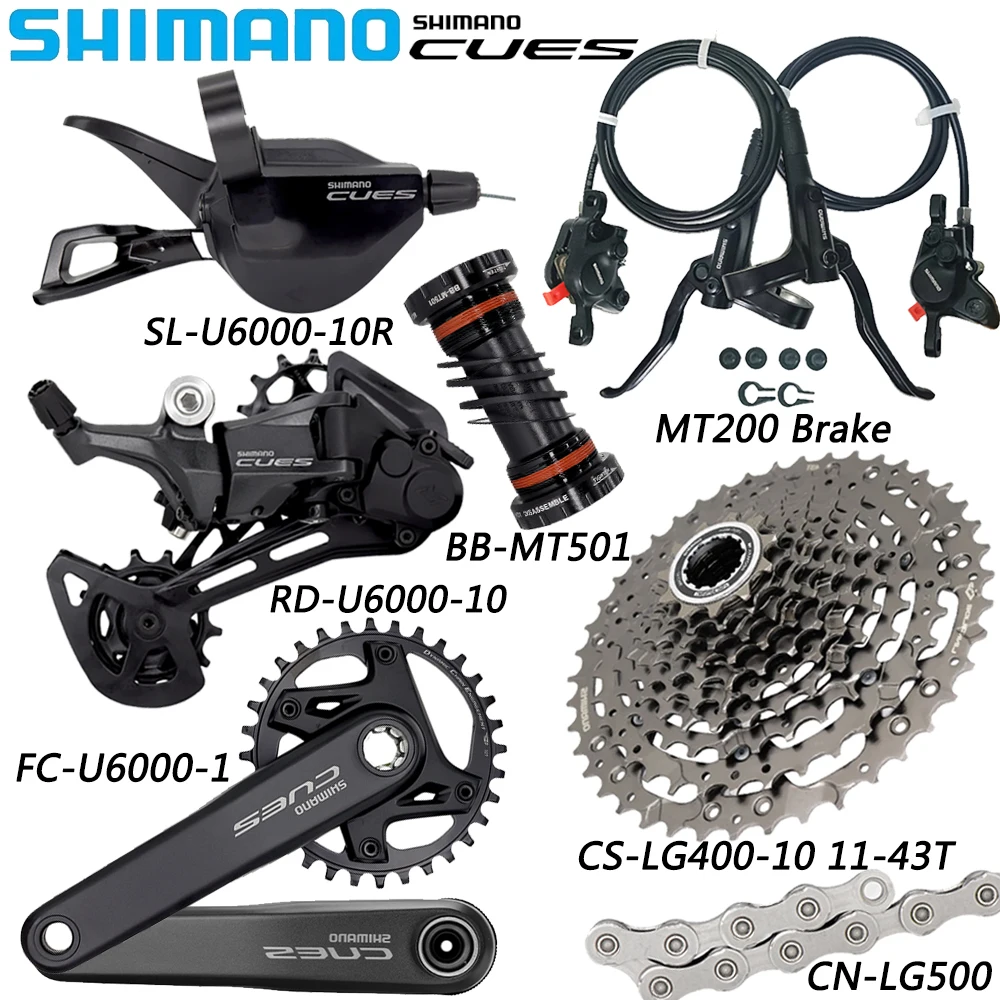 

SHIMANO CUES U6000 10 Speed Derailleur Groupset CS-LG300/LG400 48T/43T Cassette FC-U6000-1 Crankset MT200 Brake Bicycle Parts