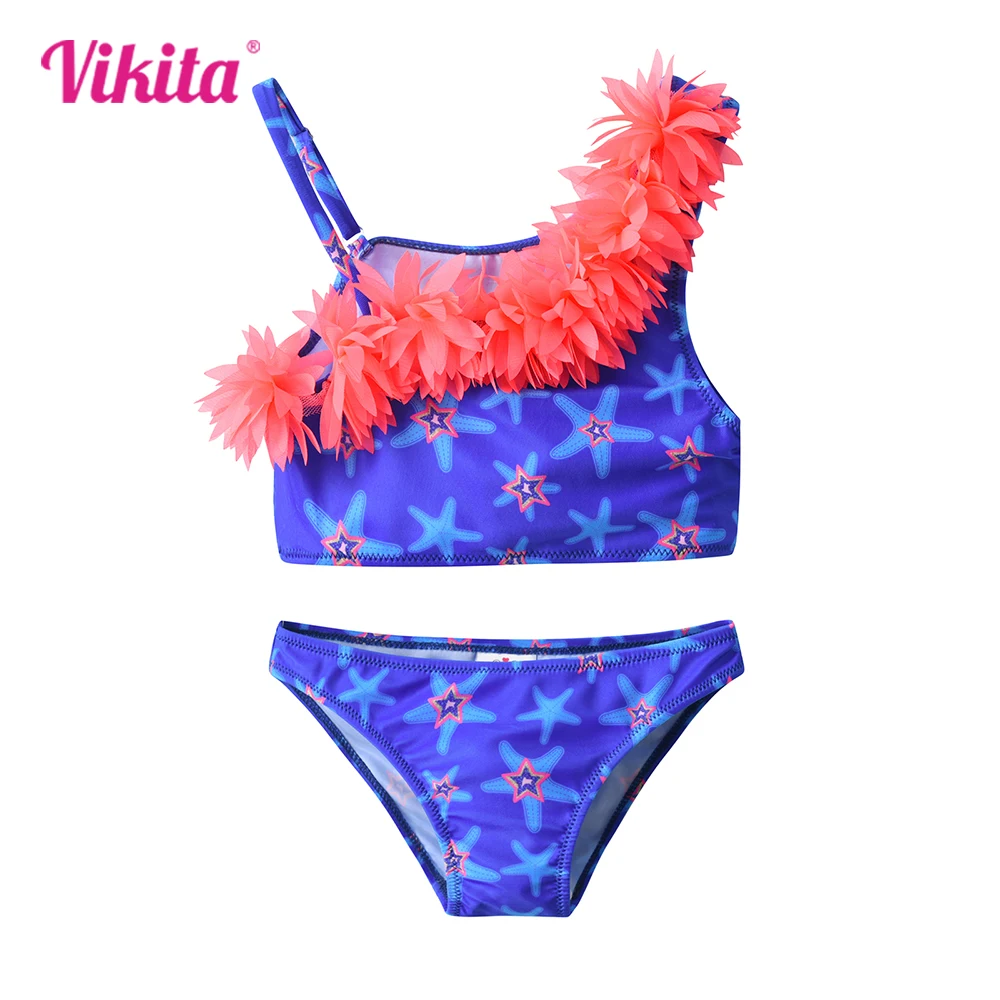 

VIKITA Girls Swimsuit 2 Pcs Set Girl Cute Fashion Swimming Wear Swimwear Children Summer Beach Starfish Print Clothing Sets