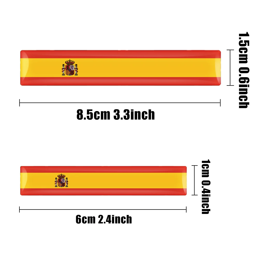 에폭시 송진 긴 자동차 스티커, 스페인 국기 바디 트렁크 로고 스티커, 자동차 오토바이 맞춤형 장식 스티커, 자동차 액세서리