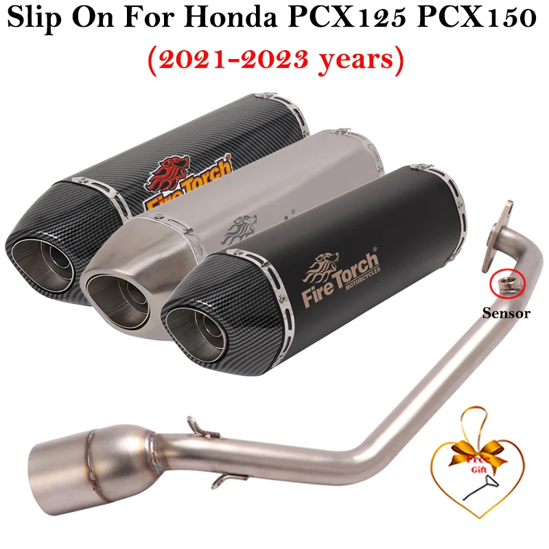 

Full Systems Motorcycle Exhaust Escape Front Link Pipe Muffler Slip On For Honda PCX 125 150 PCX125 PCX150 2021 - 2023